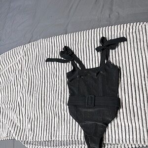 Beach Riot Black Belted One-Piece Swimsuit
